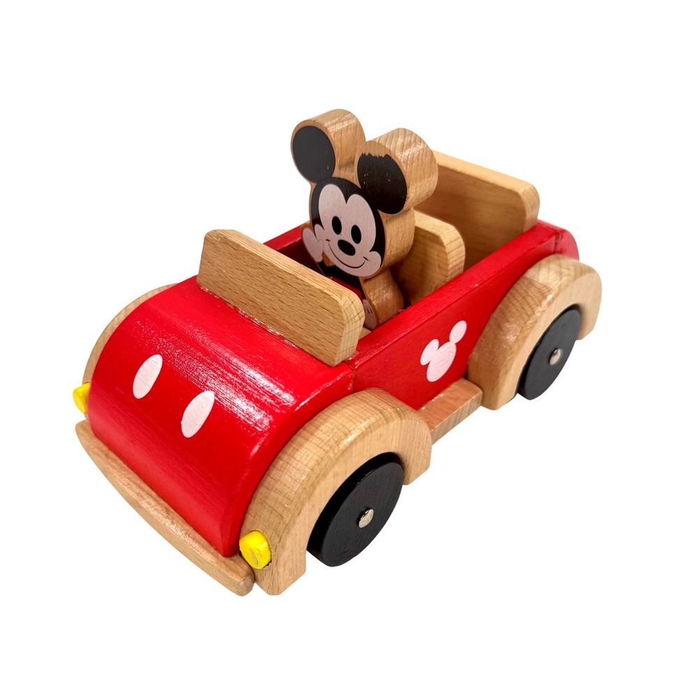 Disney Mickey Mouse Wooden Convertible Toy Car with Removable Figure‎